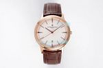 Swiss Replica Vacheron Constantin Patrimony Rose Gold Watch White Dial 40MM